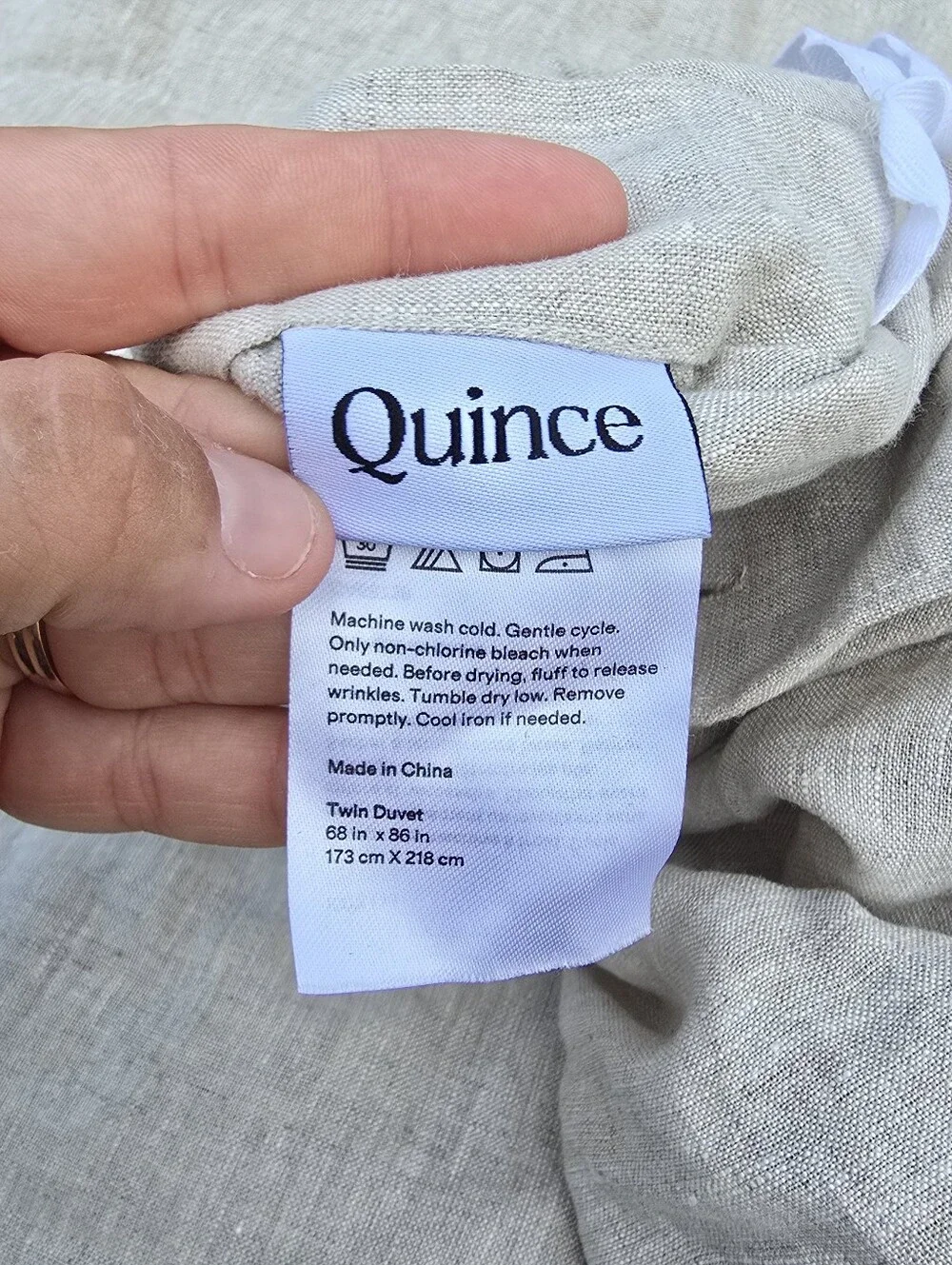 NWOT Quince European 100% Linen Duvet Cover Only Twin Natural Chambray